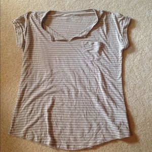 Tan and white striped tee