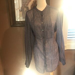 Floral button down sheer top