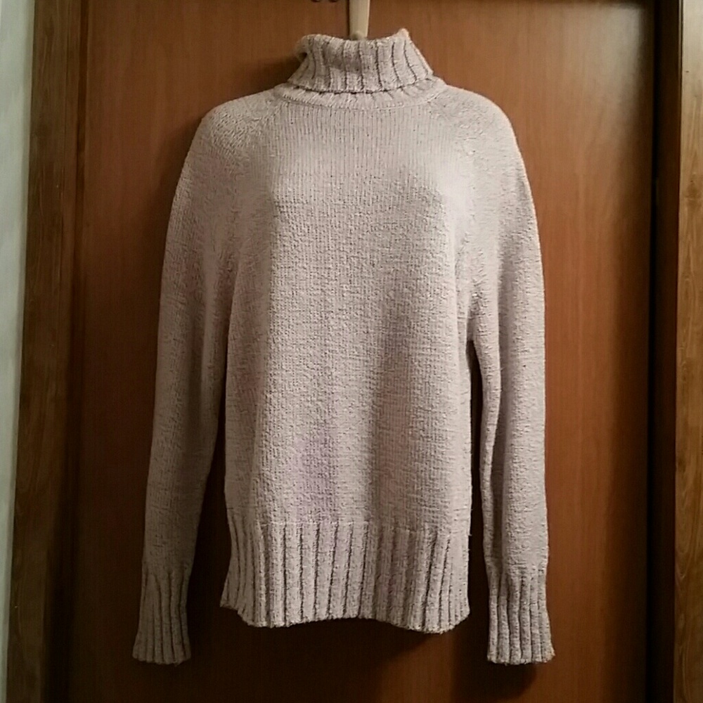Pink & Grey Turtleneck Sweater