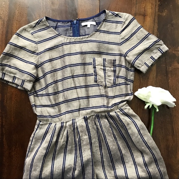 Madewell Dresses & Skirts - Madewell • brown and navy striped dress