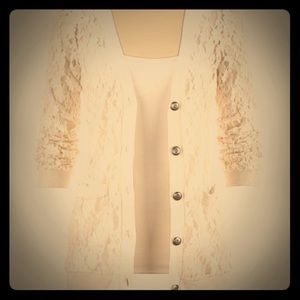 Maurices Floral Lace Grandpa Cardigan