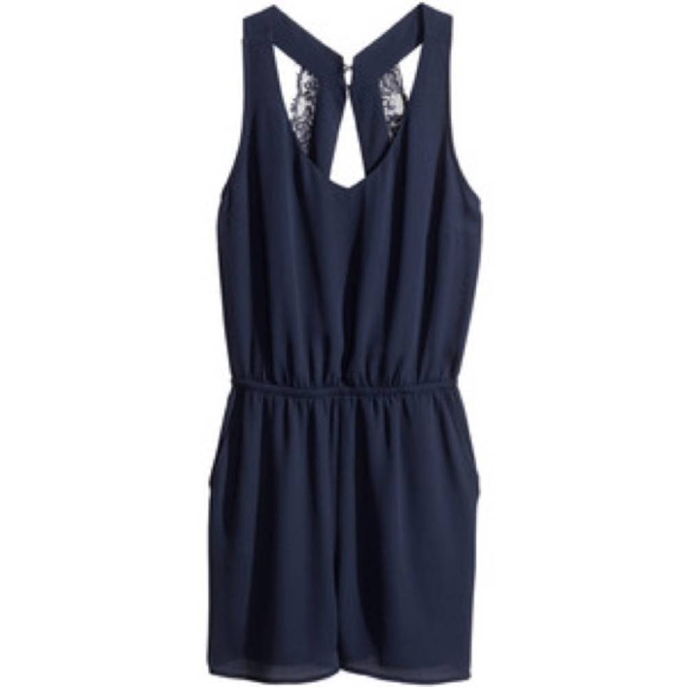 H&M Navy romper like new!