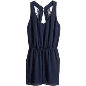 H&M Navy romper like new!