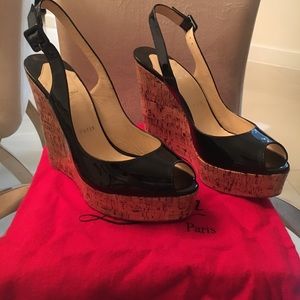 Christian Louboutin Sling wedge 140 Patent size 42