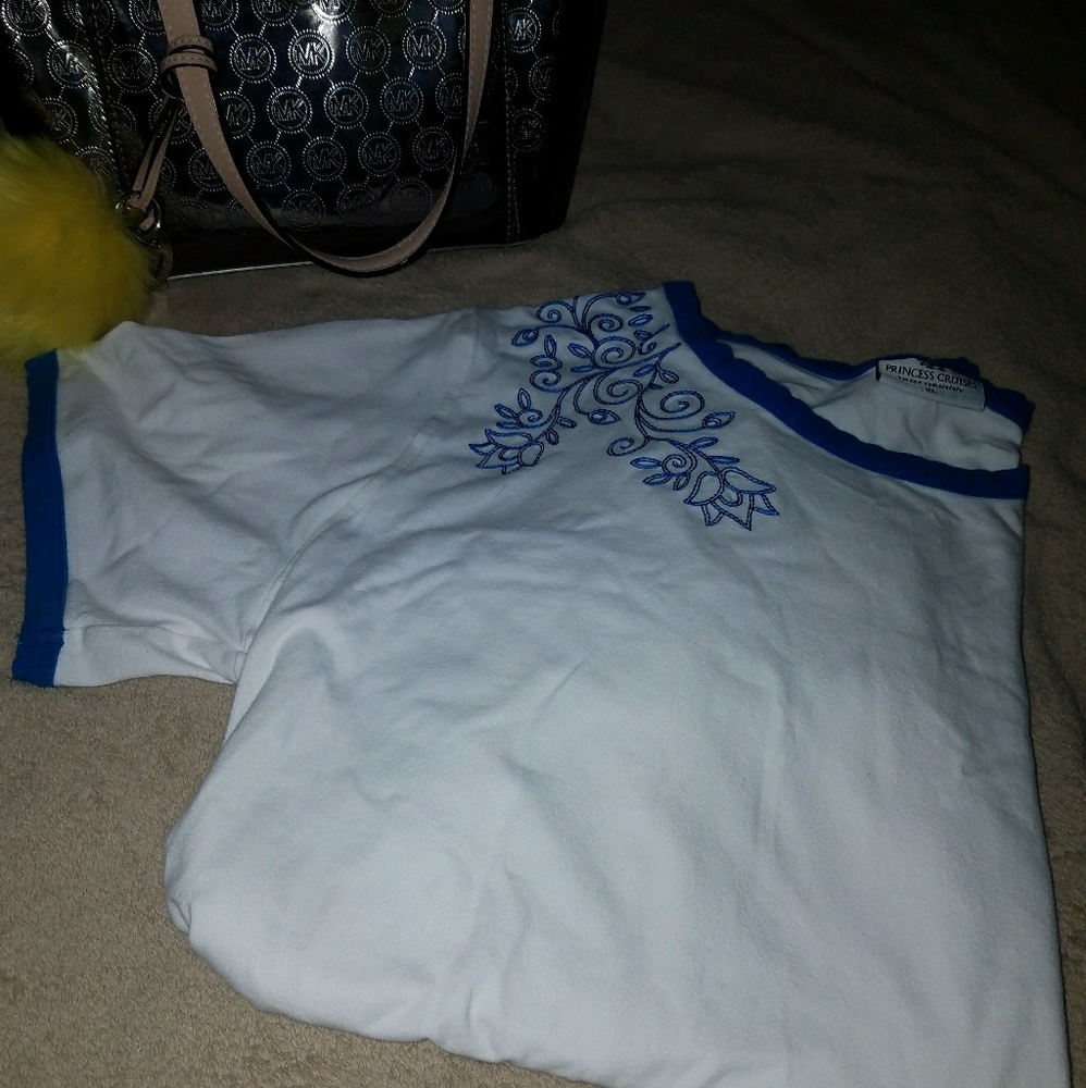 White and blue shirt perfect for summer