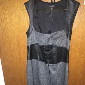 Bebe Tweed & leather dress