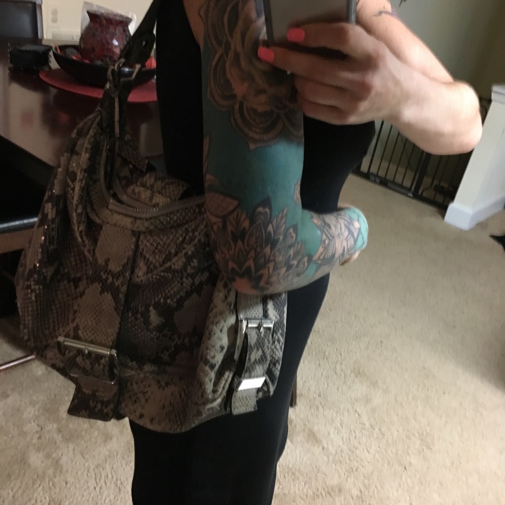 Authentic Michael Kors Leather Python Print Bag - image 4