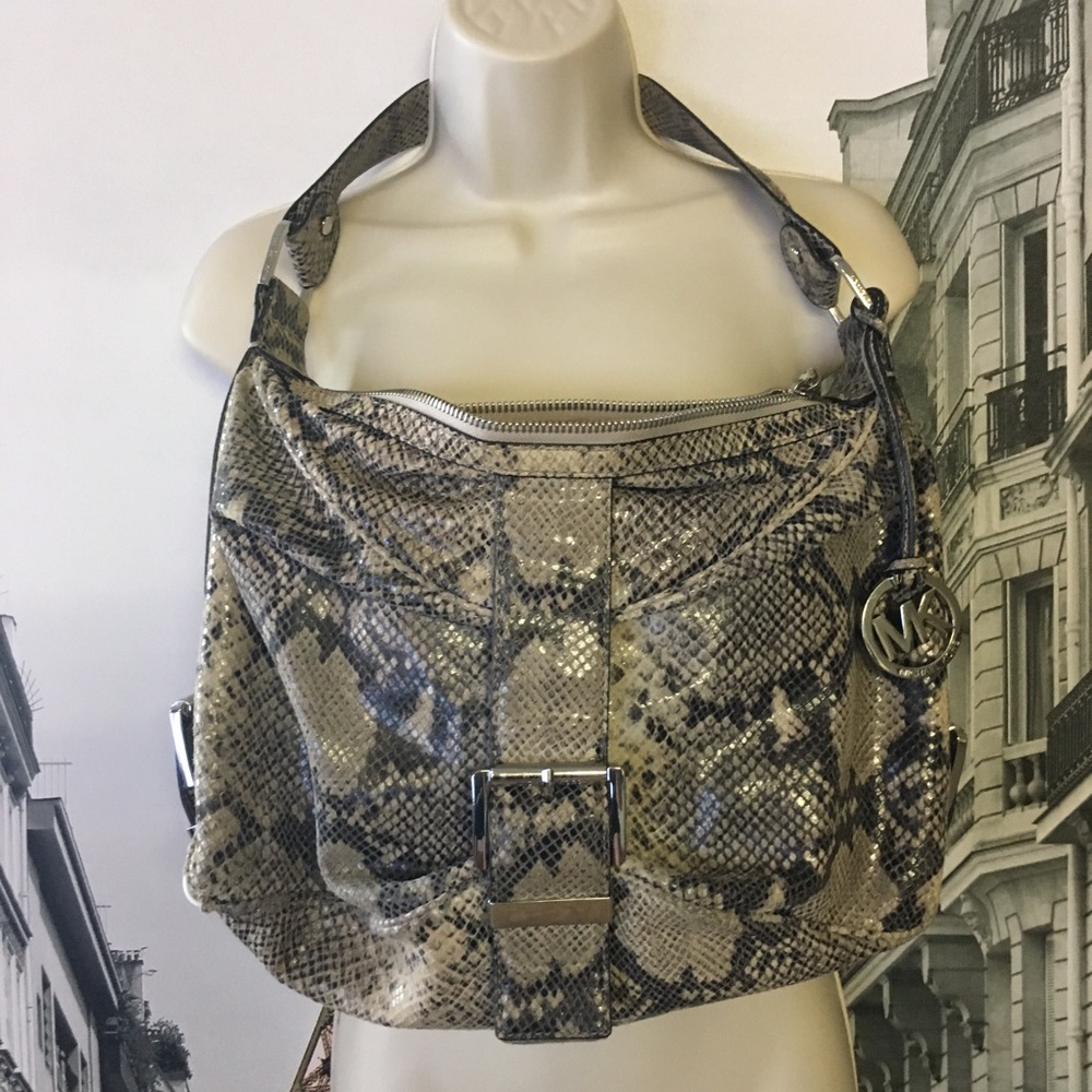 Authentic Michael Kors Leather Python Print Bag - image 1