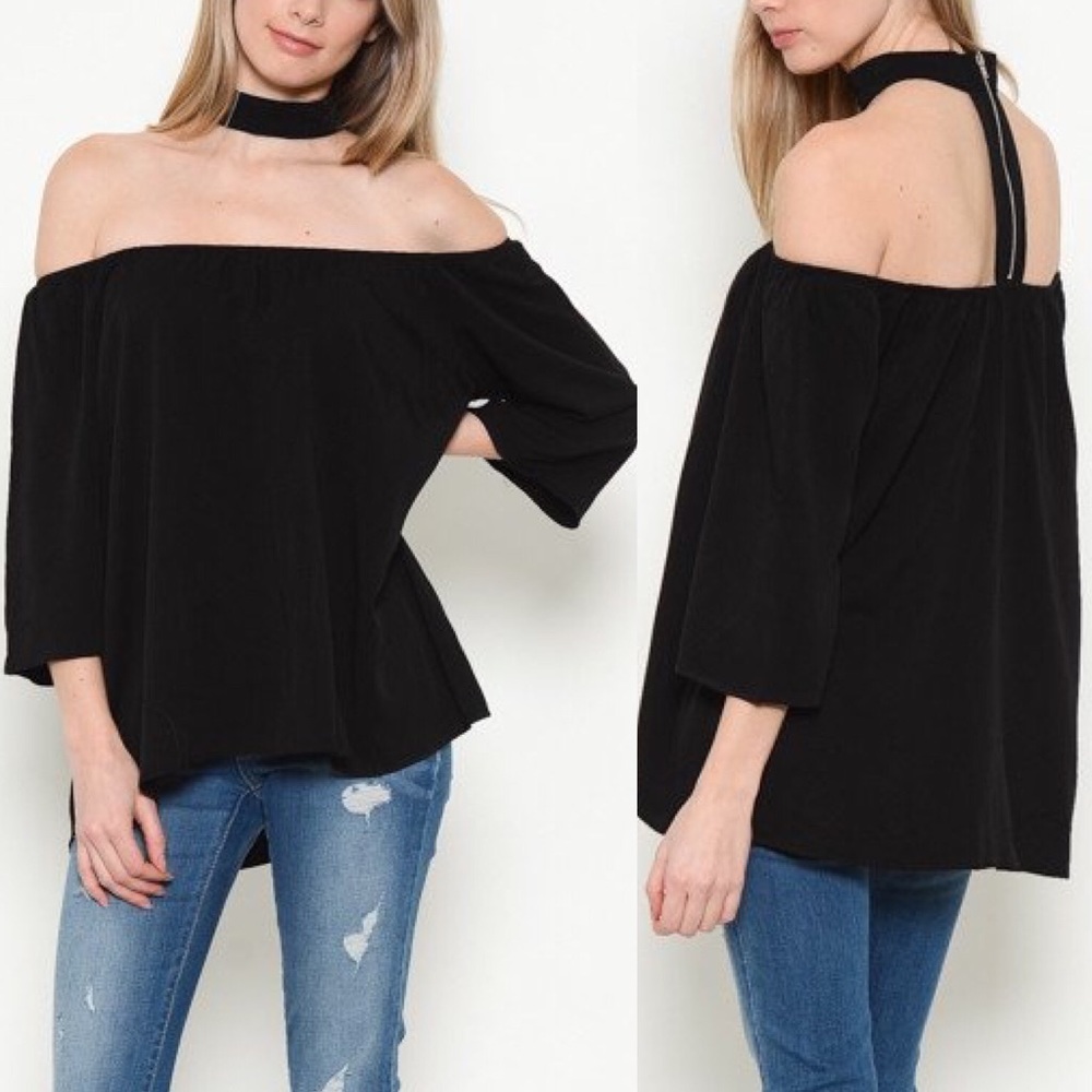 Choker Off the Shoulder Top Black