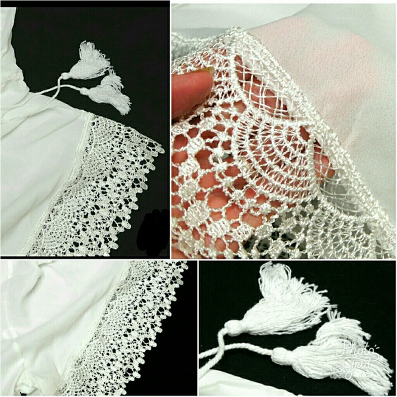 NEW🔴1 XL LEFT🔴WHITE LACEY CHIFFON ROMPER/CLBWR - Picture 5 of 8