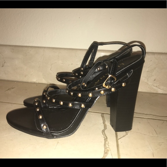 Maia black studded ankle strap heels - Picture 3 of 6