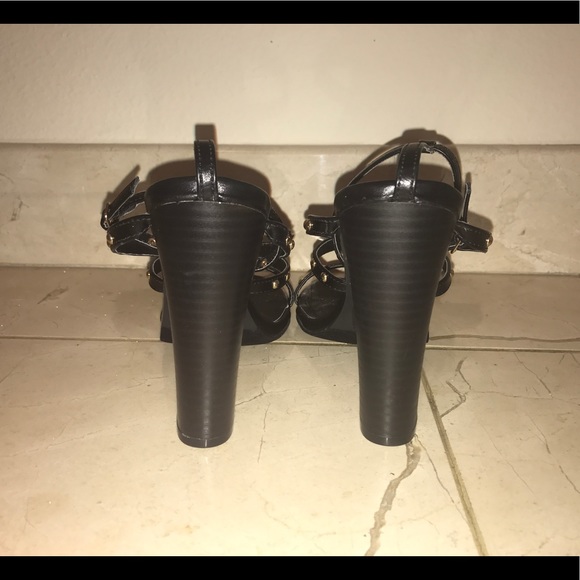 Maia black studded ankle strap heels - Picture 4 of 6