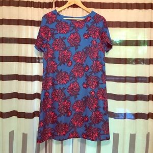 J. Crew bold floral print shift dress. Size 8