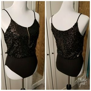 Black sequin bodysuit