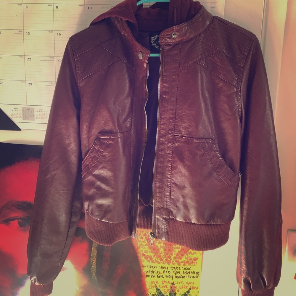 Maroon Leather Jacket