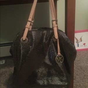 Mk tote metallic authentic