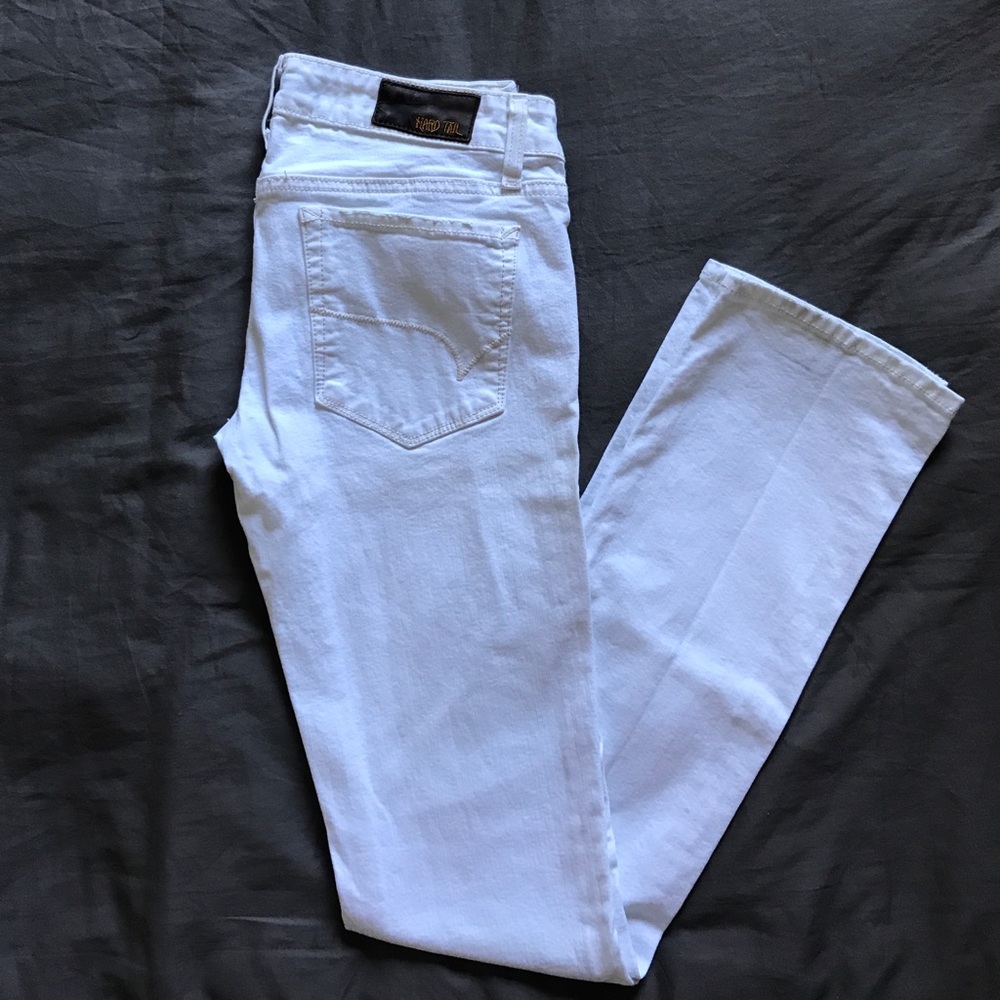 White Hard Tail Straight Leg Jeans