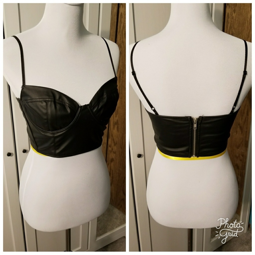 Black leather top