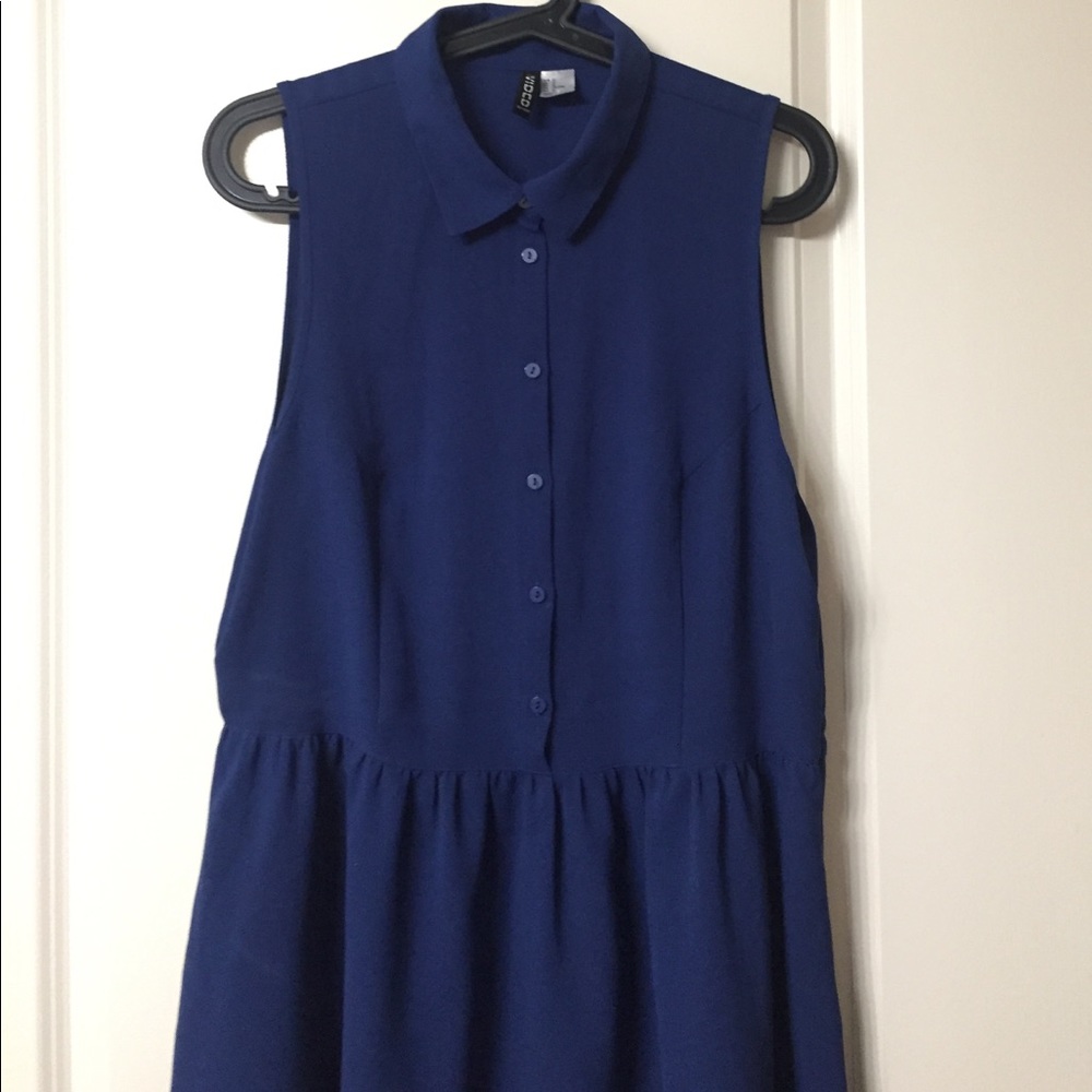Blue button up dress