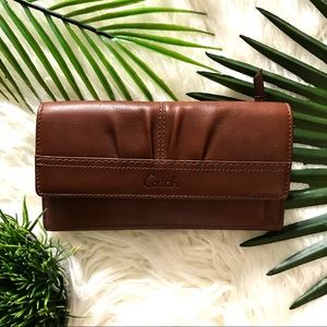 Coach Continental Tri fold Brown Tan Wallet