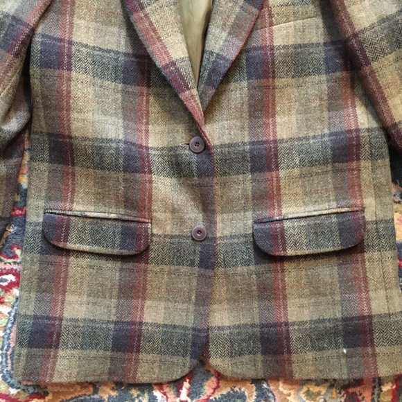 Vintage Plaid Eddie Bauer Peacoat 100% Wool 1990's - Picture 2 of 6