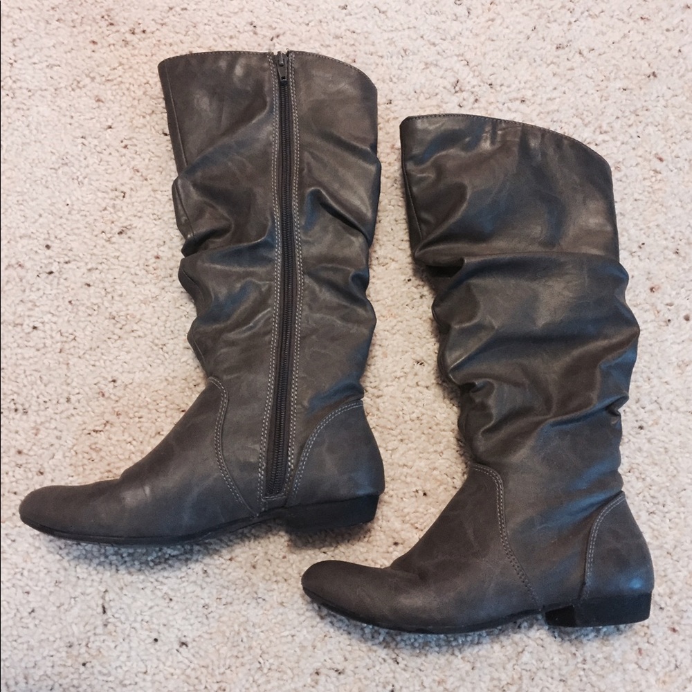 Tall Gray Boots