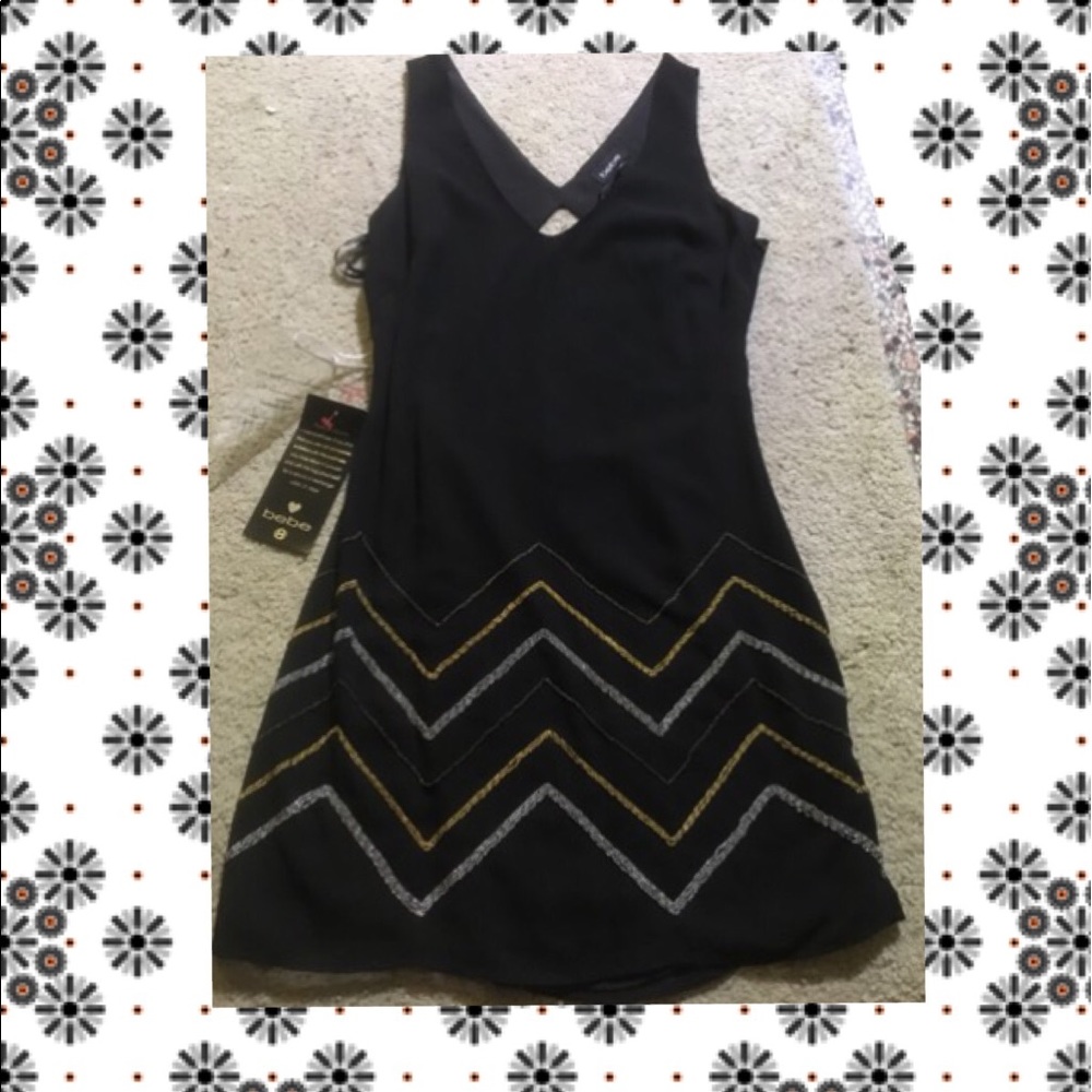 BNWT Bebe Black Open Back Dress - Sz Small