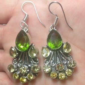 🍒New! Top Quality Peridot + Lemon Quartz .925 +🎁