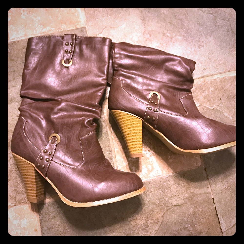 Brown Heeled Boots