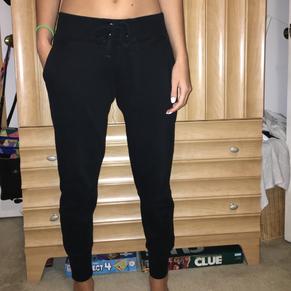 Black reebok joggers