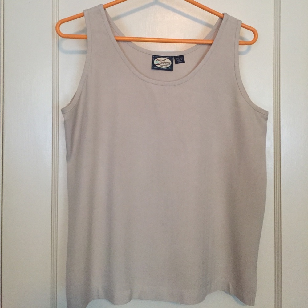 Tommy Bahama beige silk sleeveless top