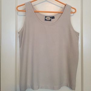 Tommy Bahama beige silk sleeveless top