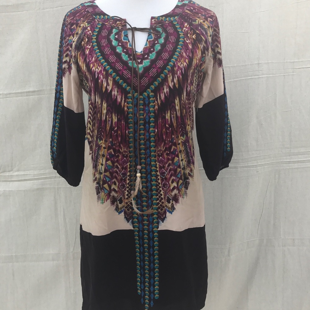 Pink Owl Boho Style Dress Size Small