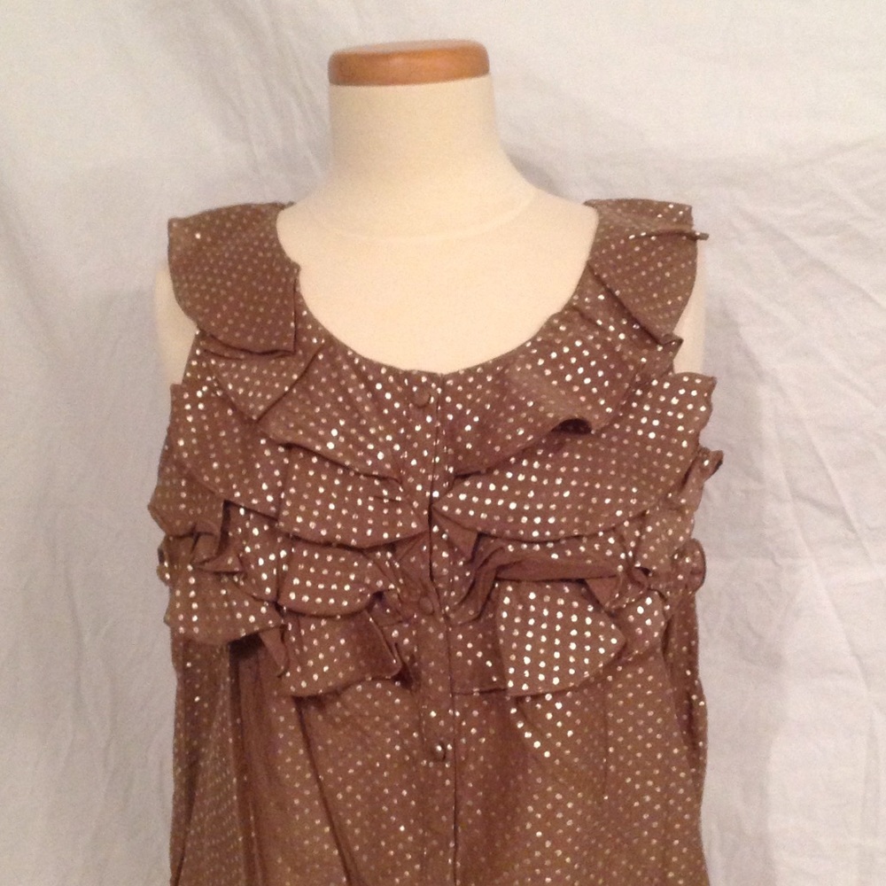 Brown & Gold Polka Dots