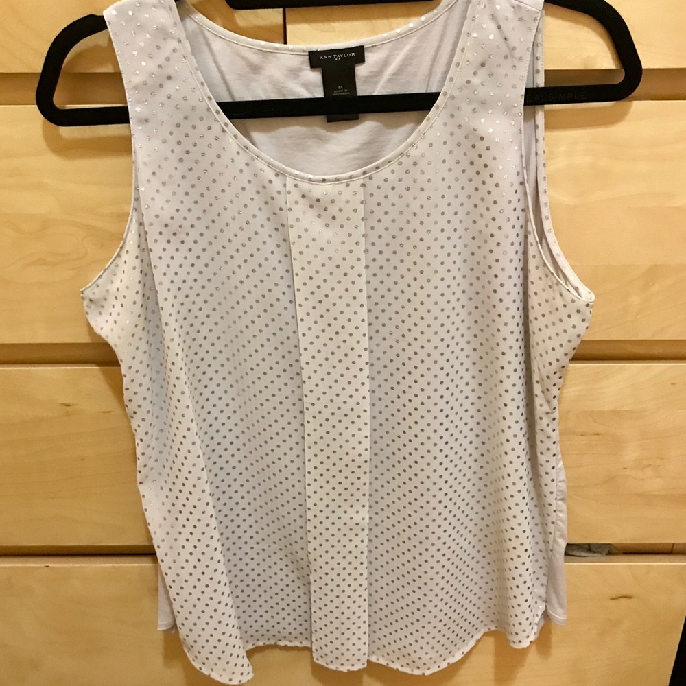 Ann Taylor silver spotted top