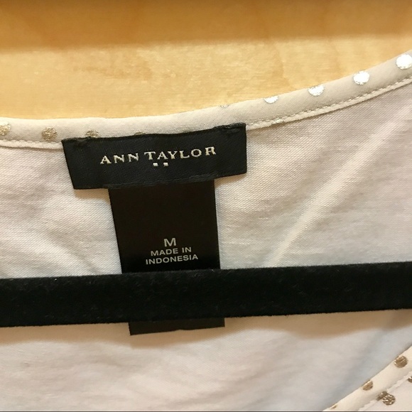 Ann Taylor silver spotted top - Picture 3 of 5