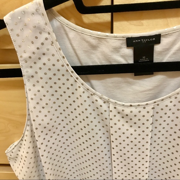 Ann Taylor silver spotted top - Picture 4 of 5