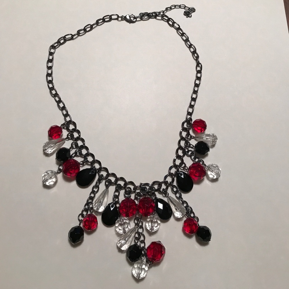 Multicolored beaded black necklace
