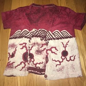 Button Up Hand Dyed Blouse