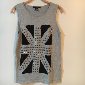 🙌🏽Studded Grey Hang-loose Tank