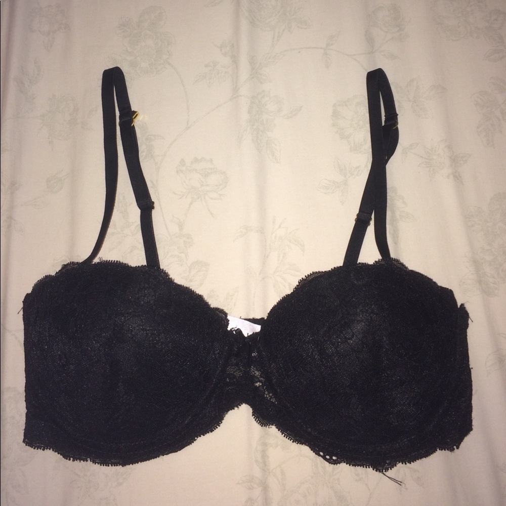 Wet Seal 34C black lace bra push-up