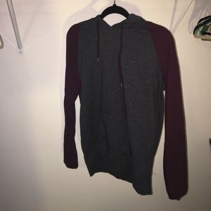 Maroon and grey hoodie