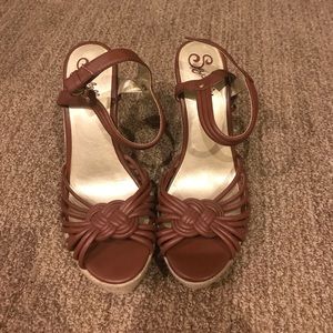 Brown wedges size 9. Used