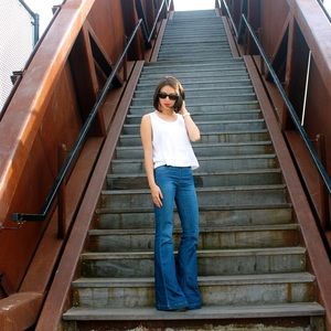 Gently used light wash flare jeans