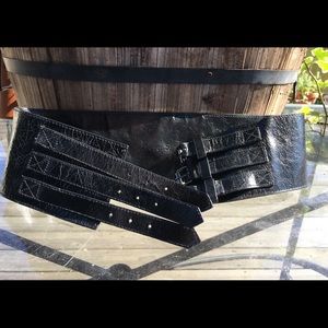 French Connection quality leather wide belt small