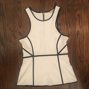 White racerback top with black outline