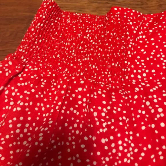*NWT* Gap / Red and White Spotted Circle Skirt with Ruched Waist / M - Picture 2 of 4