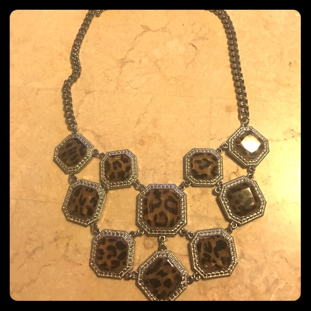 Leopard print statement necklace!