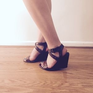 Brown Wedges with ankle strap (Zara)