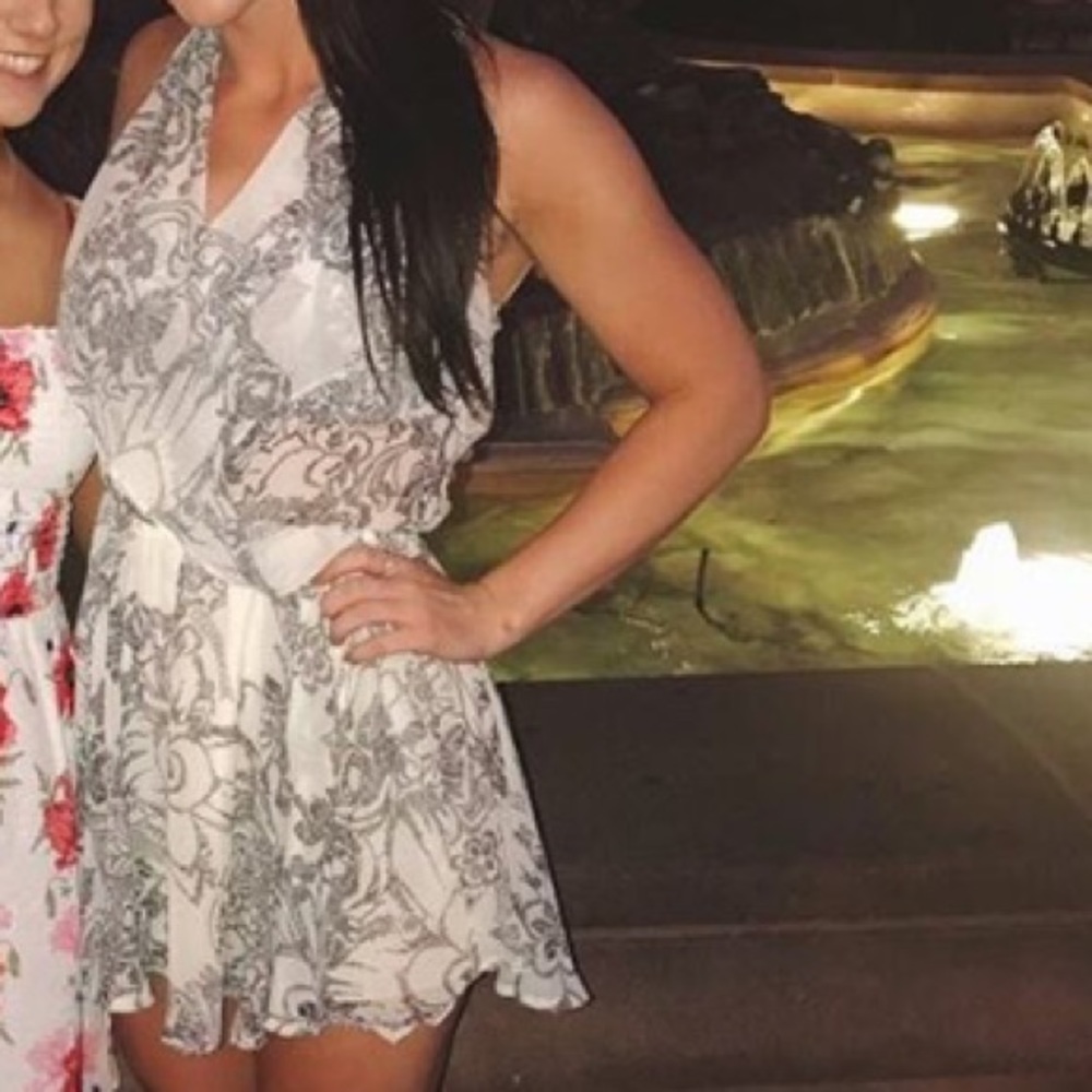 Black and white print dress